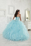 Beautiful quinceanera, sweet 16, engagement ball gown dress designed by House of Wu