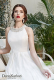 Ivory satin wedding dress ball gown A-Line