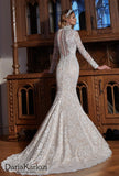 Ivory satin wedding dress ball mermaid trumpet