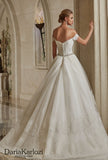 Ivory lace tulle rhinestones wedding dress ball gown A-Line mermaid trumpet