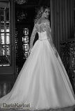 white Ivory lace wedding dress ball gown A-Line long sleeve