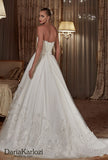 Ivory lace wedding dress ball gown A-Line strapless