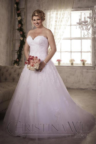 Lace Plus size wedding Dress lace A-Line ball gown