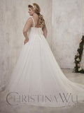Beaded Plus size wedding dress lace ball gown