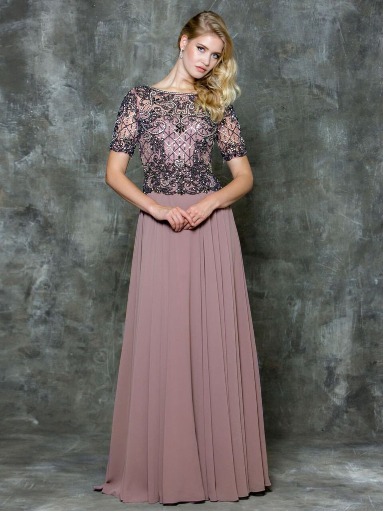 Mother Of The Bride Lace satin chiffon Long Dress.