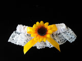 Wedding accessories 2 pcs garter sunflowers