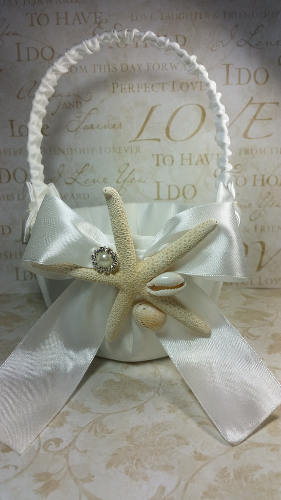 Wedding accessories flower girl basket sea shell