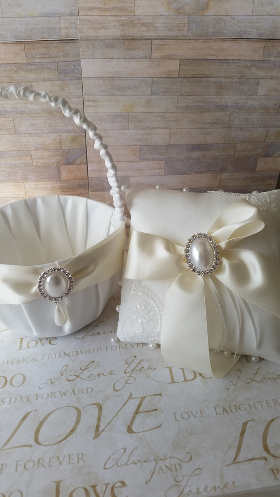 Wedding accessories flower girl basket & ring bearer pillow