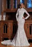 Ivory satin wedding dress ball mermaid trumpet