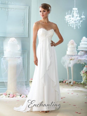 Designer lace chiffon satin tulle A-line ball gown wedding dress