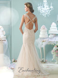 Designer lace chiffon satin tulle A-line ball gown wedding dress
