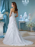 Designer lace chiffon satin tulle A-line ball gown wedding dress