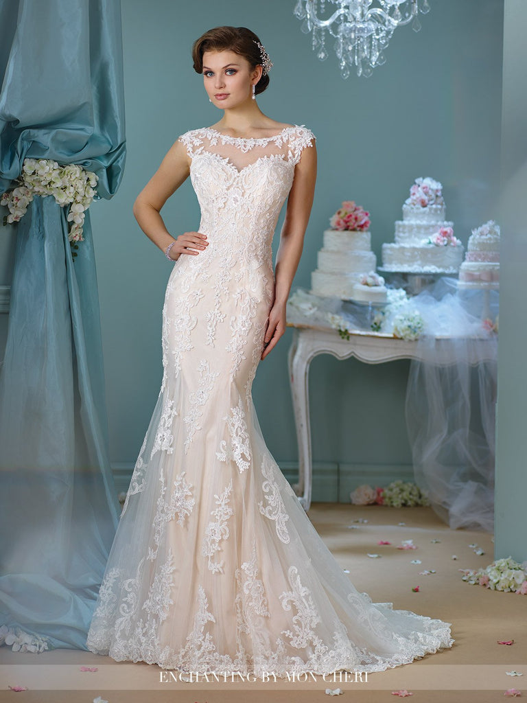 Designer lace chiffon satin tulle A-line ball gown wedding dress