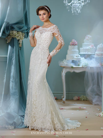 Designer lace chiffon satin tulle A-line ball gown wedding dress