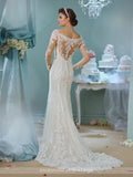 Designer lace chiffon satin tulle A-line ball gown wedding dress
