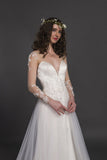 Designer Chic Nostalgia lace chiffon satin tulle A-line ball gown wedding dress