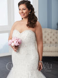 BEADED LACE Plus size trumpet wedding dress lace