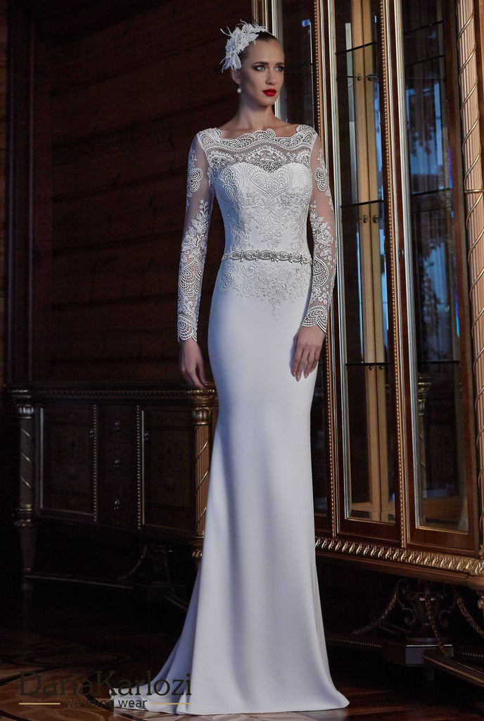 Ivory lace wedding dress ball gown trumpet mermaid