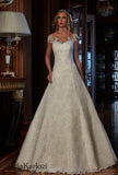 Lace satin wedding dress ball gown A-line