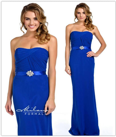 Chiffon lace long bridesmaid dress.