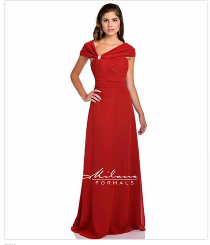 Chiffon lace long bridesmaid dress.