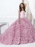 Pink quinceanera sweet 16 gown long dress