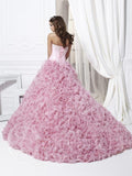 Pink quinceanera sweet 16 gown long dress