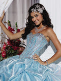 Quinceanera sweet 16 engagement ball gown dress blue