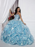 Quinceanera sweet 16 engagement ball gown dress blue