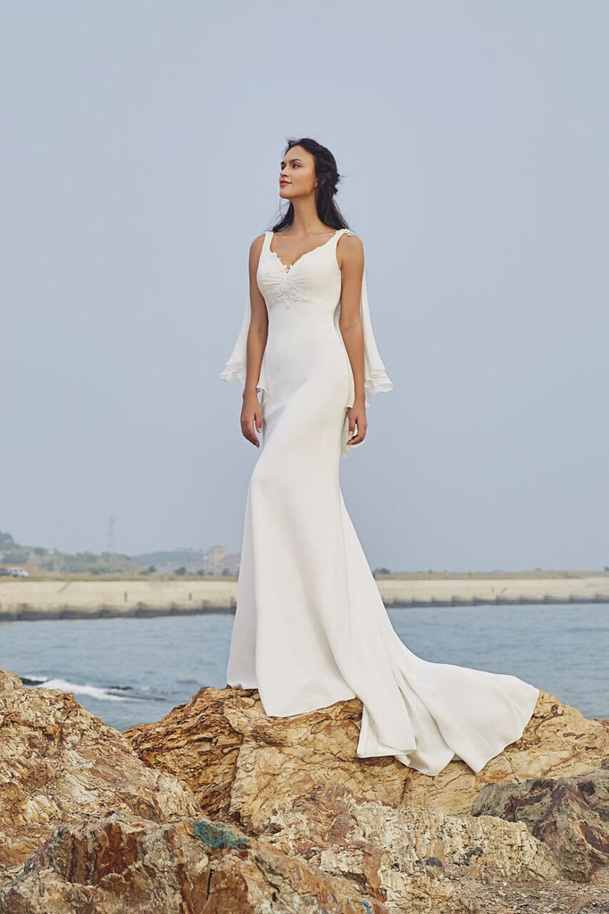 Chic Nostalgia lace chiffon satin tulle wedding dress