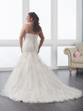 BEADED LACE Plus size trumpet wedding dress lace