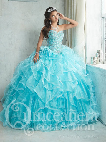 2017 Beautiful quinceanera, sweet 16, engagement two pieces ball gown dress by designer House of Wu
