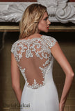 Ivory lace satin wedding dress ball gown trumpet mermaid