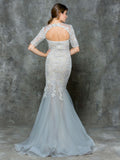 Mother Of The Bride Lace satin chiffon Long Dress.