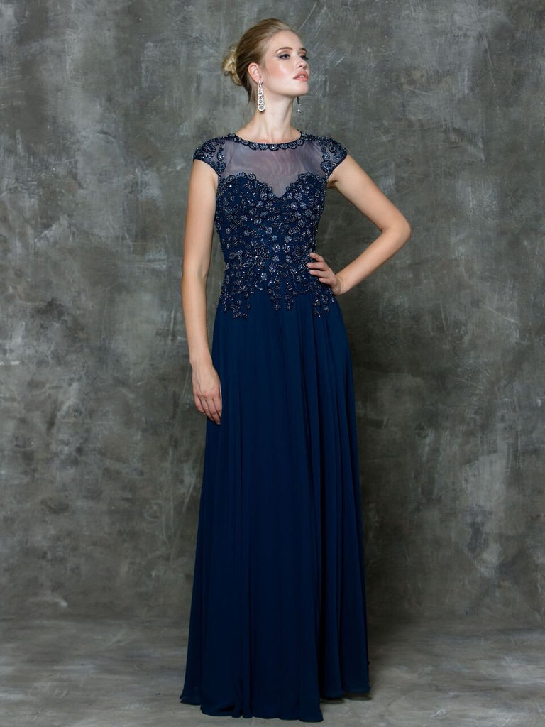 Mother Of The Bride Lace satin chiffon Long Dress.