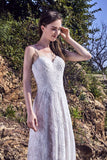 Chic Bohemian beach look lace chiffon satin A-line wedding dress