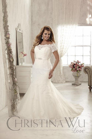 Lace Plus size wedding Dress lace mermaid trumpet gown