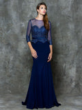 Mother Of The Bride Lace satin chiffon Long Dress.