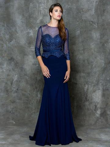Mother Of The Bride Lace satin chiffon Long Dress.