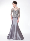 Mother Of The Bride Lace satin chiffon Long Dress.