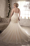 Lace Plus size wedding dress lace mermaid trumpet gown