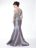 Mother Of The Bride Lace satin chiffon Long Dress.