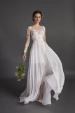 Designer Chic Nostalgia lace chiffon satin tulle A-line ball gown wedding dress