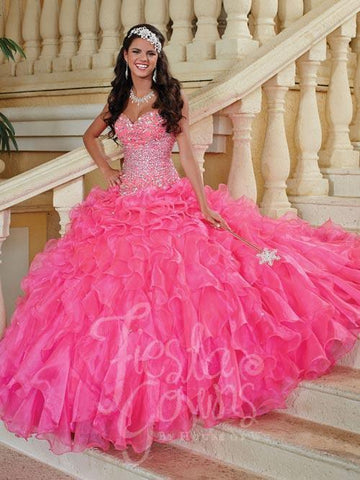 Beautiful quinceanera, sweet 16, engagement ball gown dress designed by House of Wu