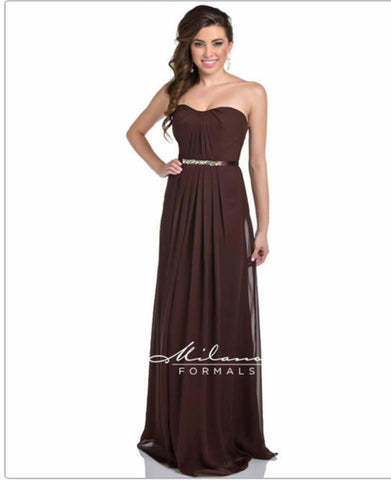 Chiffon lace long bridesmaid dress.