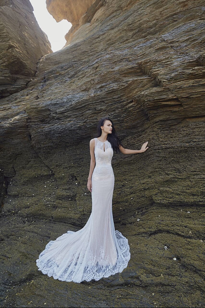 Chic Nostalgia lace chiffon satin tulle fit & flare wedding dress