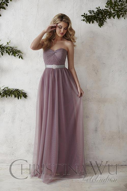 Chiffon lace long bridesmaid dress.