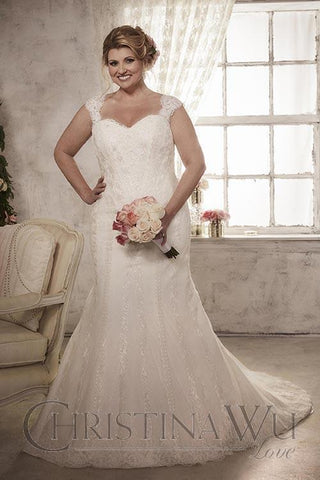 Lace Plus size wedding Dress lace mermaid trumpet gown