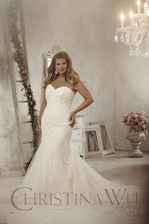 Lace Plus size wedding dress lace mermaid trumpet gown