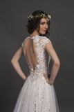 Designer Chic Nostalgia lace chiffon satin tulle A-line ball gown wedding dress